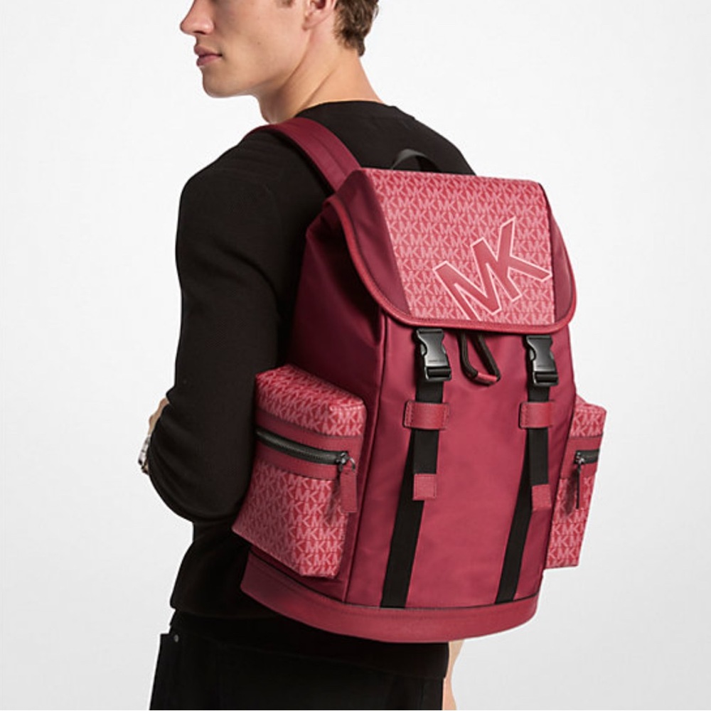 Michael Kors Cooper Large Utility Backpack MK cherry new in wrap tag